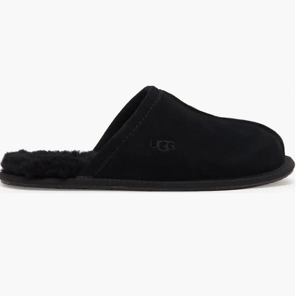 NWOT UGGplush “Pearle” black sheepskin sherpa lined casual scuff slippers - Picture 1 of 4